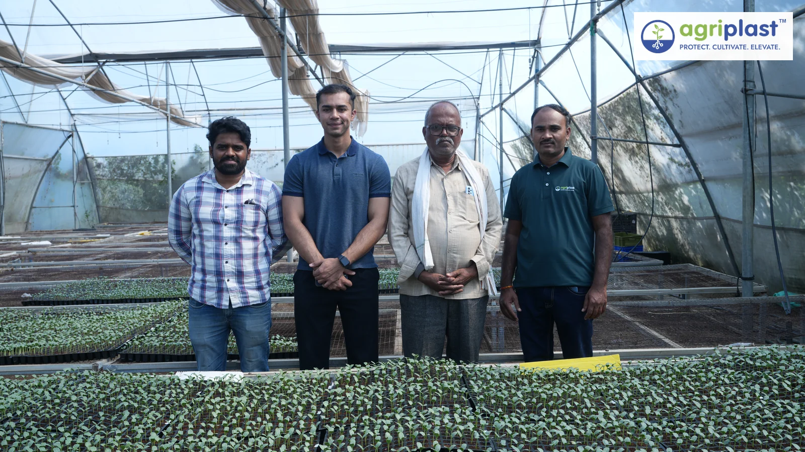 Kamal Narayan Hitech Nursery in Amravati, run by Anand Gajendrao Barbudde using Agriplast polyhouse film and weed mat